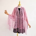 thumbnail image 6 of Lumtrix Lace Floral Shawls and Wraps for Women Evening Formal Dresses Wedding Bridal Shawl Scarf with Tassels Light pink One Size, 6 of 6