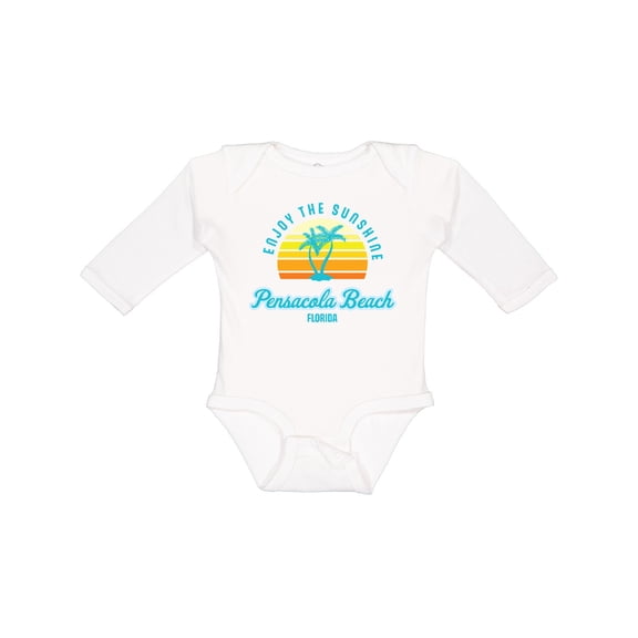 Inktastic Summer Enjoy the Sunshine Pensacola Beach Florida in Blue Boys or Girls Long Sleeve Baby Bodysuit
