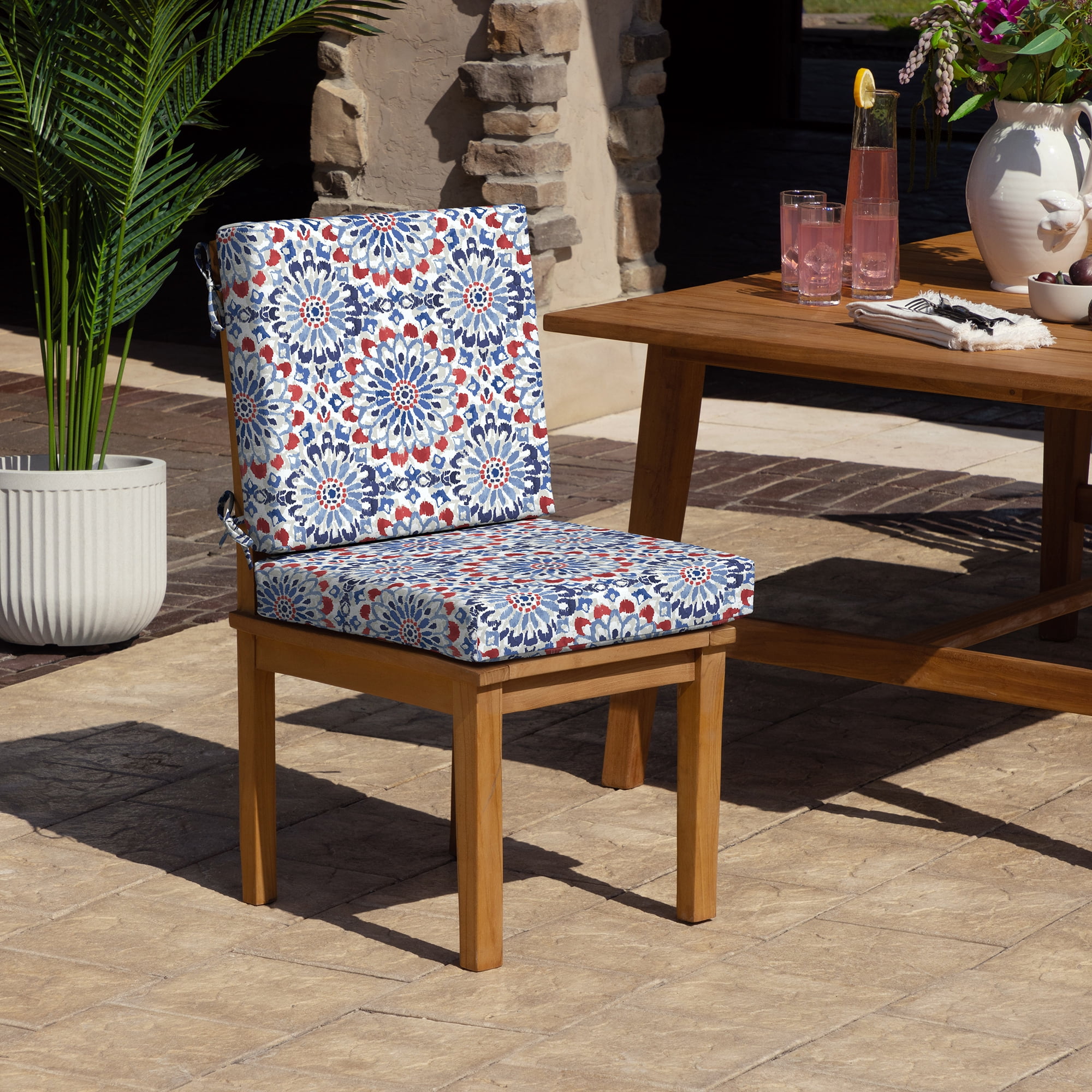ARDEN Foam Outdoor Dining Chair Cushion, 20 x 20, made with ProFoam, Rain-proof, Fade Resistant, Clark Blue