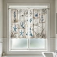 thumbnail image 7 of huayou 2 Pack Printed Kitchen Tier Curtains, 27.56x39.4 Inch Vintage Nautical Starfish Seahorse Anchor Postcard Short Window Curtains for Indoor Kitchen Coastal Home Decor, 7 of 7