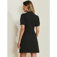 thumbnail image 3 of DARING DIVA Women's Bow Tie Keyhole Neck Puff Sleeve Elegant Dress XL Black, 3 of 6