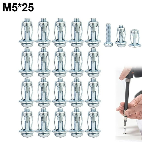 Expansion Screw Pack Of 20 Petal Gypsum Board Drywall Anchor Nuts Screw Petal Shape Metal Screw Home Hardware Accessories