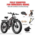 thumbnail image 4 of PUJH Off Road Electric Bike for Adults, 750W Dual Motor Ebike, 52V 25Ah Removable Battery, 28 MPH 110-Mile Range, 24x4 Fat Tire Full Suspension, Hydraulic Disc Brakes, 4 of 9