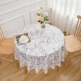thumbnail image 6 of Round Vinyl Tablecloth, 60 Inch Tablecloths Vinyl Flannel Backed Tablecloth Waterproof, Wipeable Spillproof Plastic Tablecloth Table Cover for Dining, Camping, Indoor/Outdoor, 6 of 6