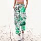 thumbnail image 3 of Gibobby Pantalones deportivos con forro polar para mujer Pantalones de chándal con estampado inferior para mujer, cintura alta, deportivos, pantalones para correr(Verde,G), 3 of 4