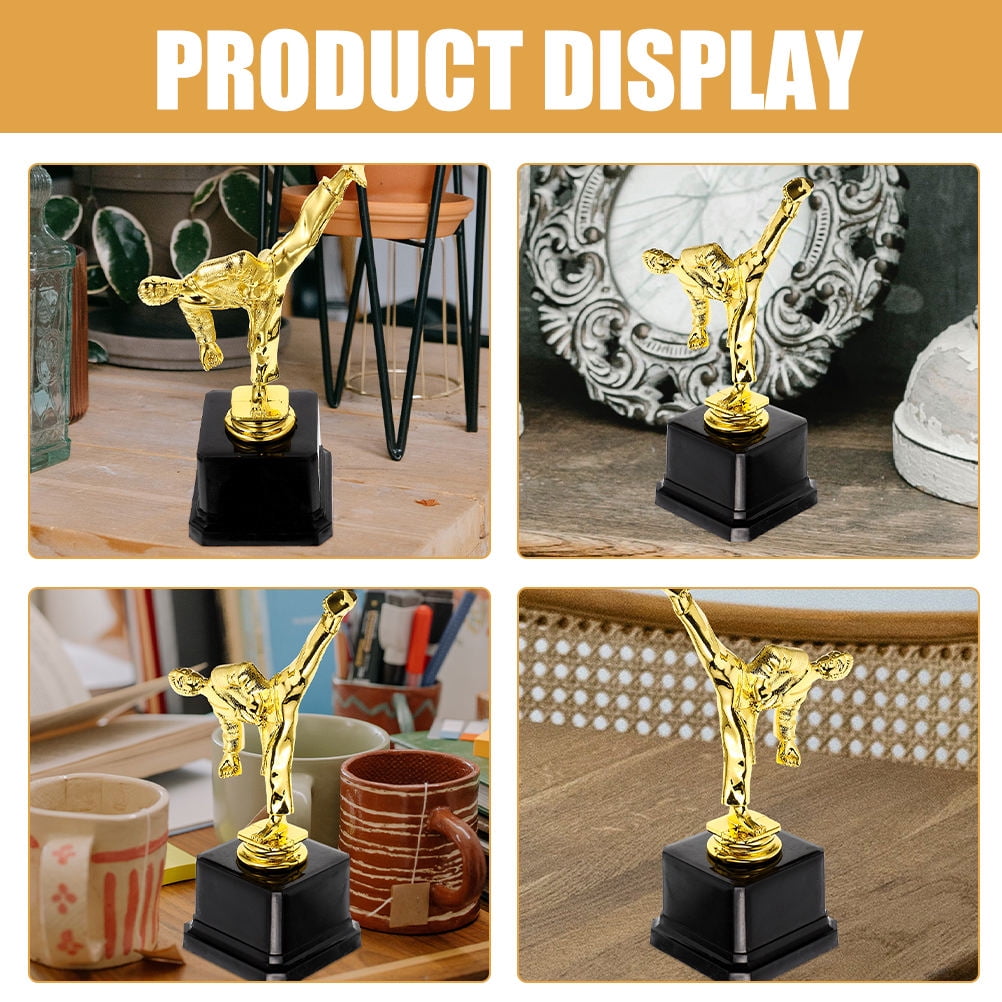 HONMEET Set of 2 Plastic Competition Trophies for School Awards, Sports, Academic & Achievement Recognition