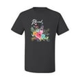 thumbnail image 2 of Cute Hearts and Flowers Blessed Inspirational/Christian Men's Graphic T-Shirt, Charcoal, Large, 2 of 3