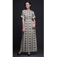 thumbnail image 3 of Bimba Robe Longue Imprimée en Rayonne à Feuilles et Fleurs, Taille Smockée, Fente Latérale, Robe pour Femme - XX-Grand, 3 of 6