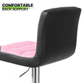 thumbnail image 5 of Magshion Set of 4 Adjustable Bar Stools with Square Stitch Backrest and Chrome Base Kitchen Counter Height Barstools, Pink/Black, 5 of 9