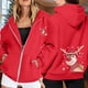 thumbnail image 2 of WILLBEST Sudadera Deportiva para Mujer Ladies' Christmas Printed Zipper Long Sleeved Pocket Adjuststring Casual Hooded Sweatshirt 2294 Chica​​, 2 of 8