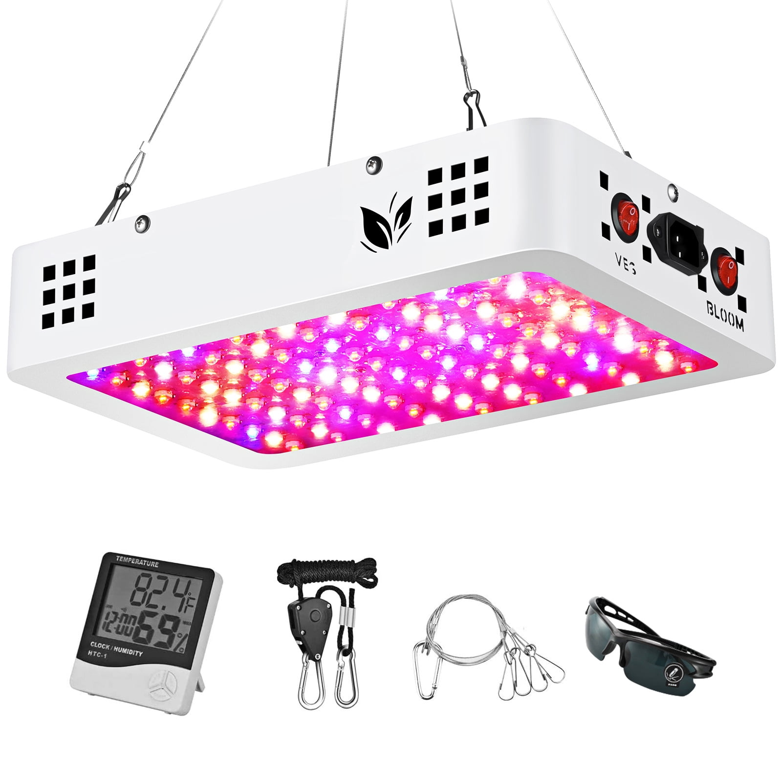 Dual Switch & Chips Full Spectrum Plant Giixer 600W LED Grow Light 