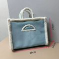 thumbnail image 3 of Bolso de mujer con marca compartida, nuevo, de piel de cordero, almizcle, gran capacidad, pequeño bolso cuadrado, bolso de felpa, bolso de mano cruzado, 3 of 5