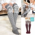 thumbnail image 1 of Womens Winter Cable Knit Over Knee Long Boot Thigh-High Warm Socks Legging, 1 of 4