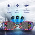 thumbnail image 5 of HOVERSTAR Bluetooth Hoverboard, LBW12A Color cromado o monopatín eléctrico de piel impresa con ruedas intermitentes LED, 5 of 5