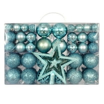 101ct 1.18-2.36 Inch Christmas Tree Balls Ornaments, Colored Shatterproof Plastic Decorative Baubles for Xmas Tree Decor Holiday Party Wedding Decoration (Blue, 30-60mm)