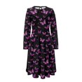 thumbnail image 4 of DISNIMO Purple Butterfly Dress for Girls Long Sleeve Midi Dress Kids Girl Dresses 5-6 Years Kids Dress with Collar for Girls Ruffle Collar Dress Kids Fall Dresses Kids Church Dresses Winter, 4 of 7