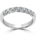thumbnail image 1 of 1/3ct Stackable Womens Diamond U Prong Wedding Ring Solid 14K White Gold Band, 1 of 3
