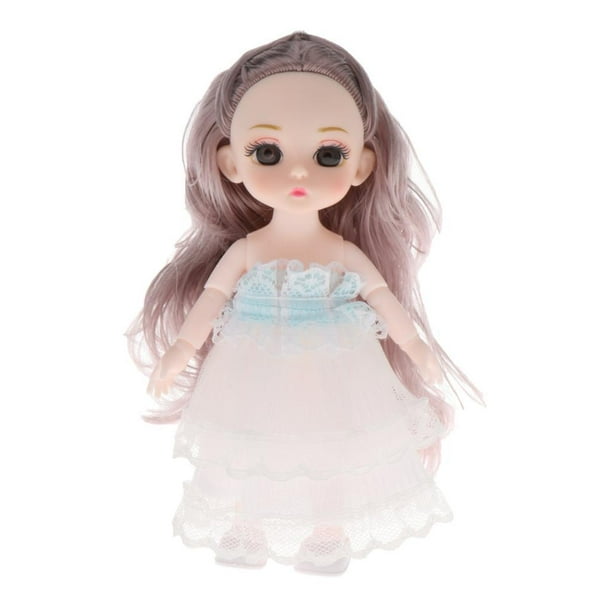 16cm muñeca 13 bos articudas muñeca chica cara peluca ropa maquilje Estilo3 Sunnimix Muñeca bjd de 16cm