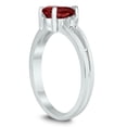 thumbnail image 2 of SZUL Women's 7X5MM Garnet and Diamond Pear Shaped Open Three Stone Ring in 10K White Gold, 2 of 4