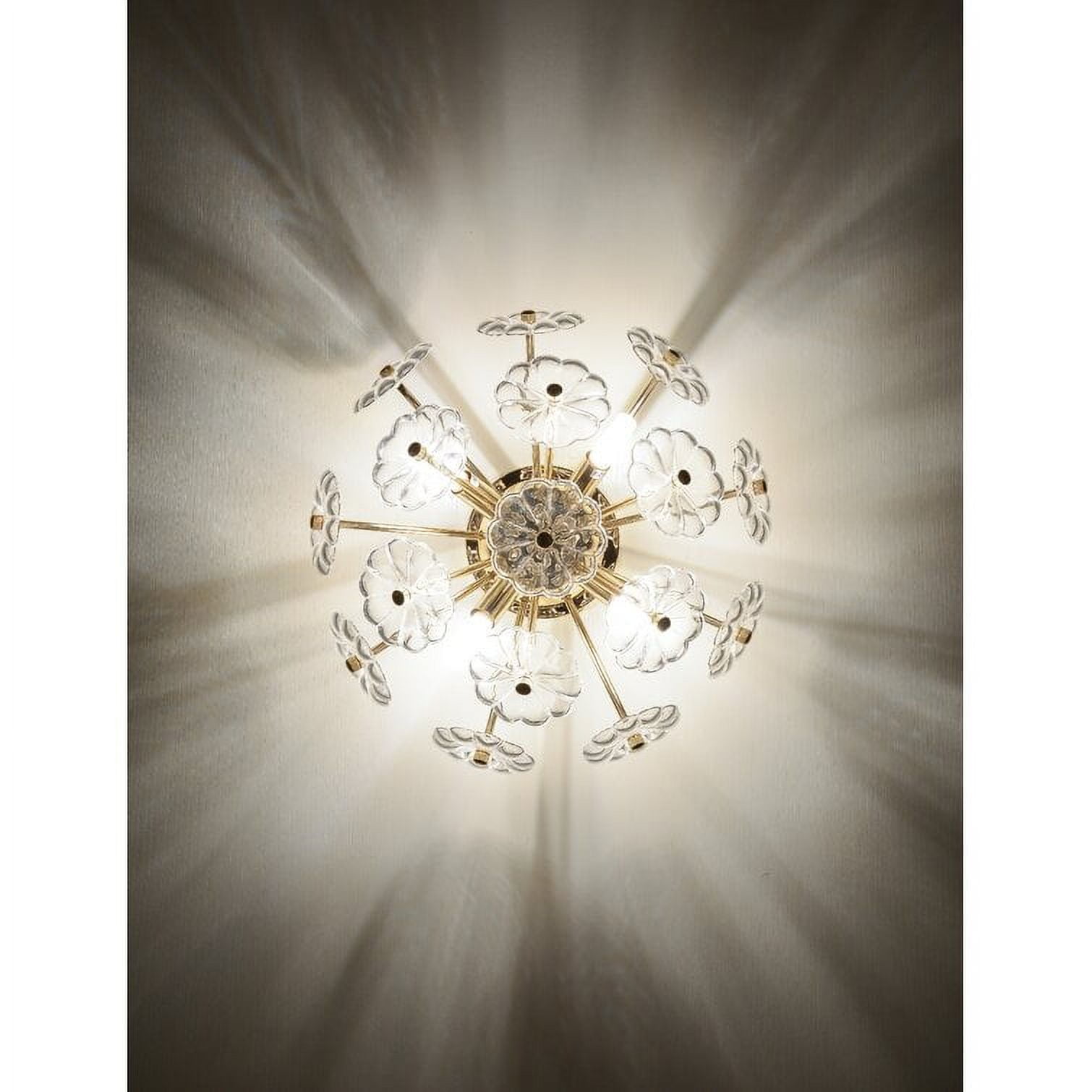 LiviNest Flower Crystal Ceiling Light: 19.7 Inch Gold Flush Mount Fixture for Dining Room & Bedroom - Elegant G9 Bulb Lighting with Easy Installation for Homeowners