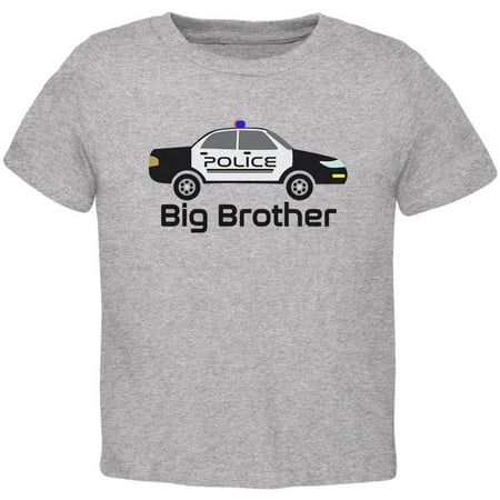 

Big Brother Police Car Toddler T Shirt Heather 2T