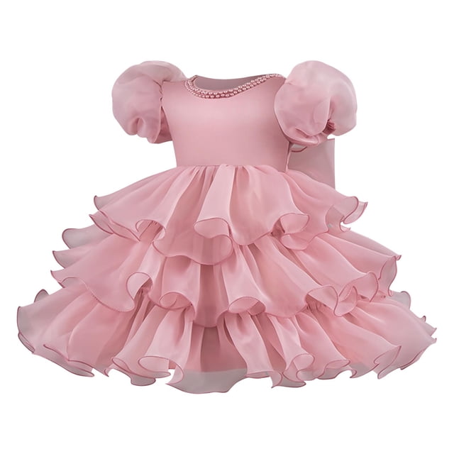 Robes de Bébé Fille à Fleurs Superposées en Tulle Robe Tutu Princesse Concours Mariage Anniversaire pour 1-7 Ans