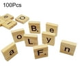 thumbnail image 1 of Papaba Wooden Letters,100 Pcs Wooden Alphabet Tiles English Letters DIY Wood Crafts Kids Toy 18x20mm, 1 of 6