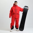 thumbnail image 2 of Xfvqtps Men Snowboard Jacket Ski Coat Zipper Multiple Pockets Waterproof Snow Jackets Winter Hooded Mountain Coat Red, 2 of 9