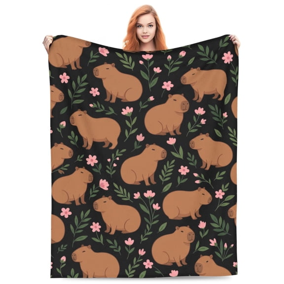 Animal Pattern Throw Blanket, Cozy Flannel Blanket, Soft Warm Cute Animal Print for Couch, Bed, Home Decor 50x40