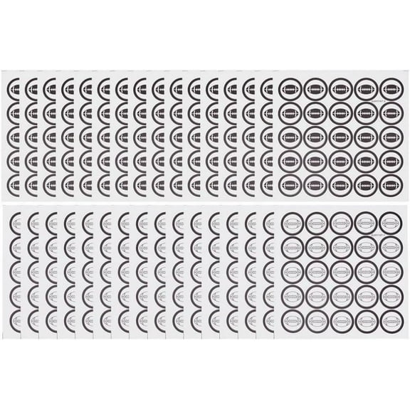 650pcs 2 Style Football Helmet Stickers 1.1 Inch Rugby Stickers Self Adhesive Helmet Stickers Black White Football Stickers Rugby Helmet Decal for Youth Football Baseball Hockey Trophy white