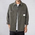 thumbnail image 2 of BUWTTER Button Down Shirt Men Heavy Duty Work Long Sleeve Casual Loose Fit Shacket Open Front Jacket Top Comfortable Outdoor Green Shirt M, 2 of 6