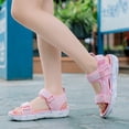 thumbnail image 4 of GiLiling Girls Open-Toe Sport Sandals, Breathable Fabric with Dual Adjustable Hook-and-Loop Straps, Lightweight Platform Sole Casual Outdoor Beach Footwear (Red, 12-12.5 Years), 4 of 8