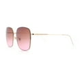 thumbnail image 6 of Womens Rectangle Exposed Lens Edge Thin Metal Rim Designer Fashion Sunglasses Gold - Pink, 6 of 8