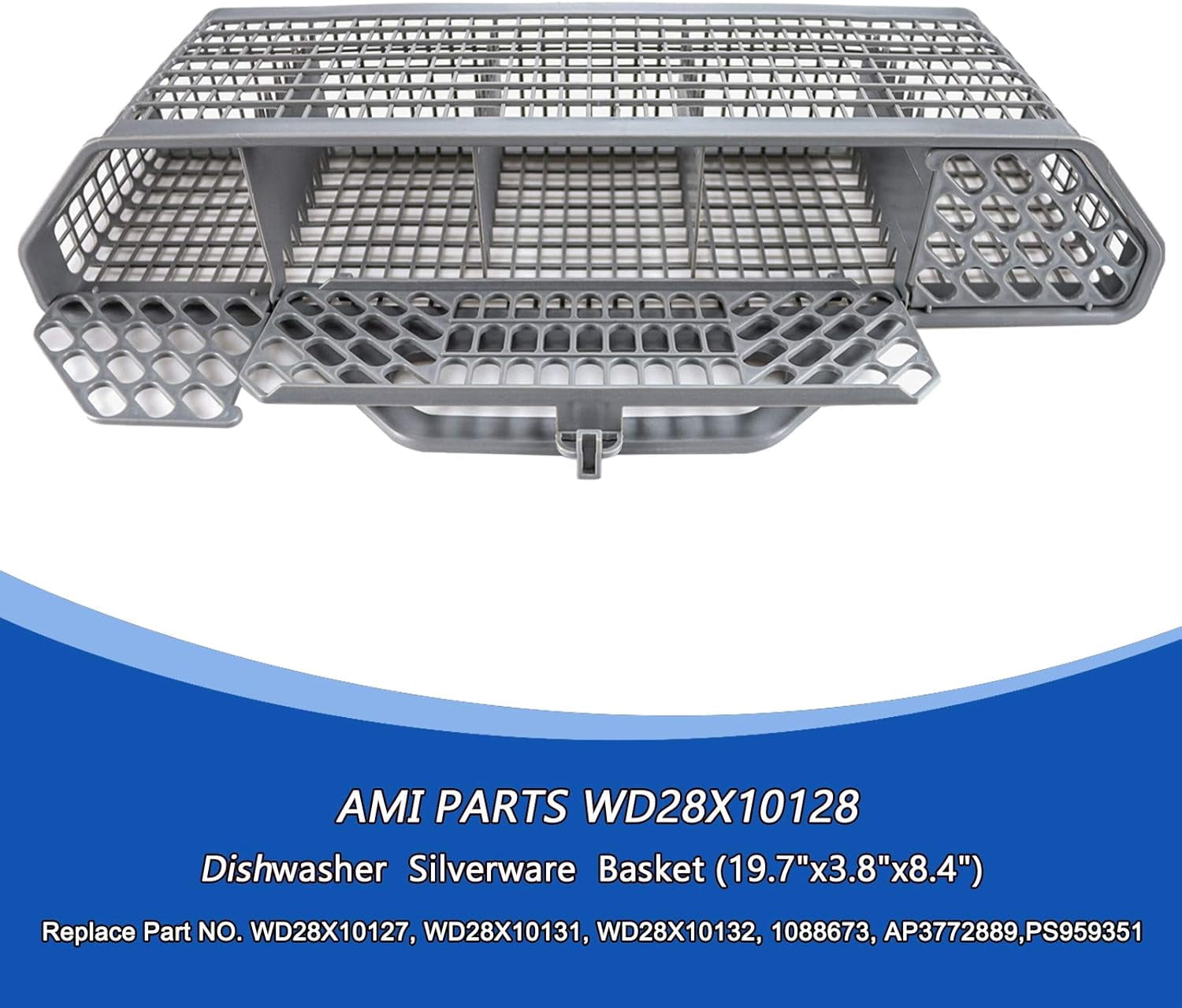 WD28X10128 Dishwasher Silverware Basket Gray By DanYee Replacement (19.7"x3.8"x8.4") for G -E Dishwasher, Replace WD28X10127, WD28X10131, WD28X10132