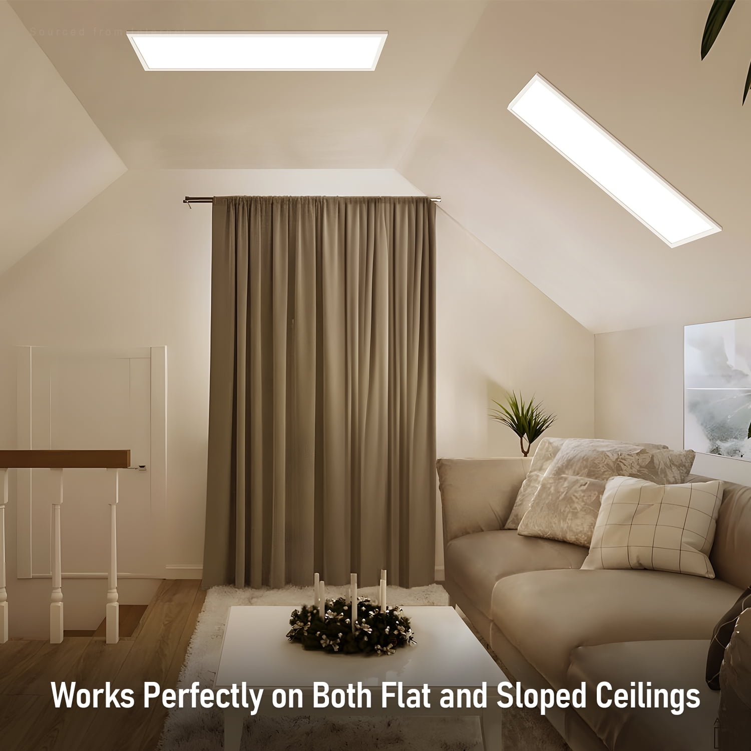 4 Pack 1x4FT LED Flat Panel Light, , 3500K/4000K/5000K Selectable, 30W/40W/46W, 5%-100% Dimmable, 4600LM Built-in Driver Ceiling Light