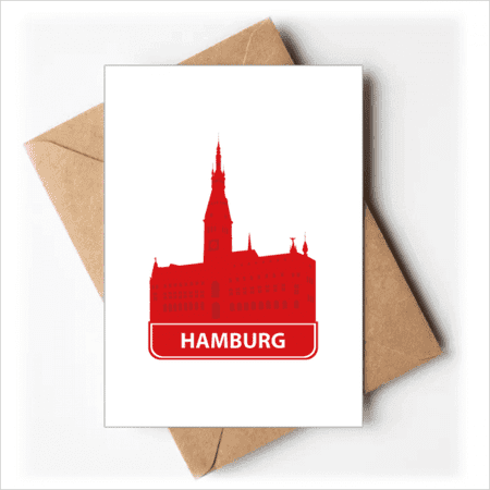 Hamburg Germany Red Landmark Greeting Cards You are Invited Invitations