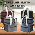 thumbnail image 6 of 11L Insulated Lunch Bag，Reusable Lunch Box Expandable Double-Layer Cooler Tote Bag for Office School Hiking Beach, Leakproof Picnic & Camping Bag Organizer for Student Women and Men, 6 of 7