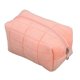 thumbnail image 1 of Women Makeup Storage Bag Large Capacity Soft Plush Zipper Closure Checkered Cosmetic Bag Pink, 1 of 5