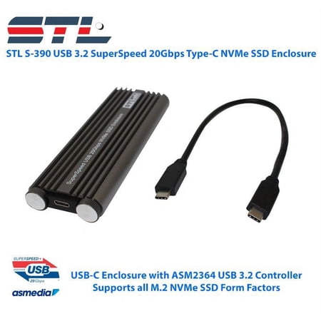 STL S-390 USB 3.2 SuperSpeed 20Gbps Type-C NVMe SSD Enclosure