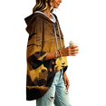 thumbnail image 3 of FGVCTG Halloween Sweatshirts for Women Drawstring 3/4 Sleeve Halloween Hoodie Ghost Graphic Spooky Oversized Pullover Hoodies Gold 3XL, 3 of 5