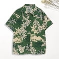 thumbnail image 2 of Trendy Summer Shirt Patch Pocket Quick Drying Hawaiian Shirt Summer Floral Leaves Print Hawaiian Shirt, 2 of 5