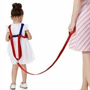 Toddler Leash & Harness for Child Safety,2 in 1 Anti Lost Wrist Link Baby Walking Harness for 0-5 Years Kids (Blue&Red)