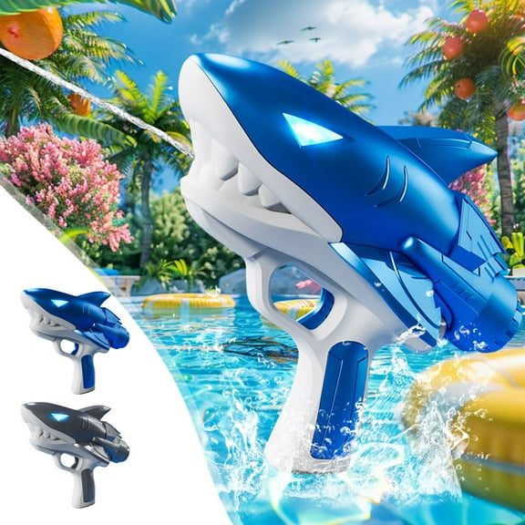 ABPWLY Toys Automatic Water Gun with LED Lights Shark Themed Summer Water Blaster Toy for Outdoor Fun and Pool Parties Gifts