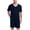 Navy, variant on ZZwxWA Men's V-neck Pajamas Sets Casual Lightweight Short Sleeve Crewneck Shirts and Soft Comfy Shorts Summer Housecoat Festival Gift