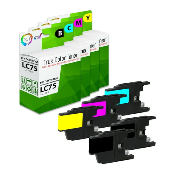 TCT LC75 Ink Cartridge 5 Pack - Premium Compatible Replacement for Brother LC75BK LC75C LC75M LC75Y