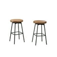 thumbnail image 5 of LuXeo Doheny 29" Wood Swivel Barstool w/ Upholstered Seat in Tan, Set of 2, 5 of 10
