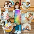 thumbnail image 6 of Rainbow Tie Dye Swirl Pattern Kids Aprons for Girls and Boys,Adjustable Neck Strap Toddler Aprons for Kids Cooking Baking, 6 of 6
