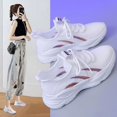 thumbnail image 4 of 2022 Zapatos deportivos casuales de verano para mujer, zapatos de mujer de malla transpirable, zapatillas blancas con cordones, colores beige, negro y blanco, 4 of 5