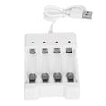 thumbnail image 1 of A04 ABS blanco respetuoso con el medio ambiente resistencia a altas temperaturas cargador USB de 4 ranuras de carga para batería AA/AAA, 1 of 8