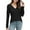 Black, variant on EDFBUYKRS Women's Corduroy Popover Shirt with Long Sleeves, Sizes L
